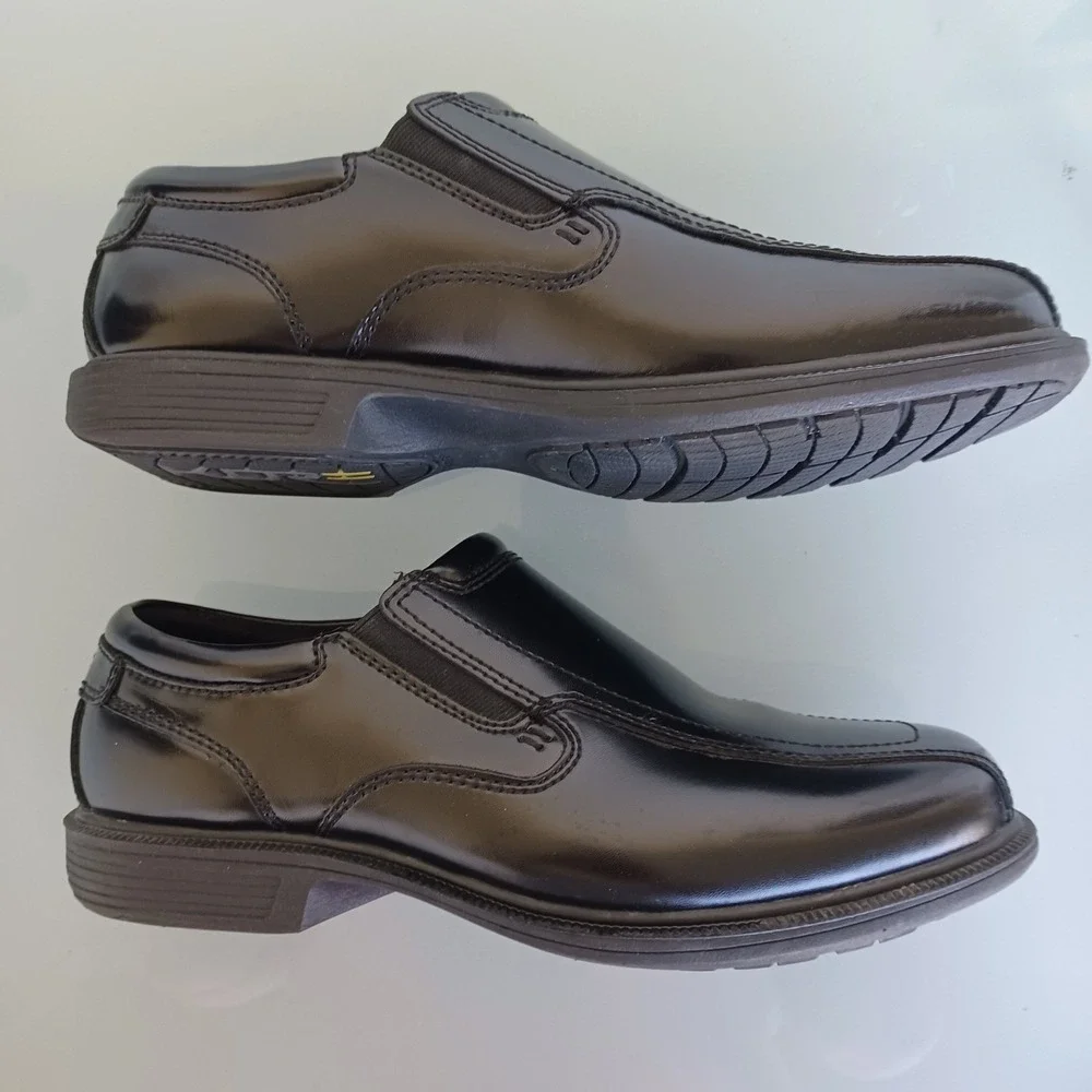 Nunn Bush Kore Mens Black Leather Slip On Dress‎ Shoes Loafers 84357-001 8XW